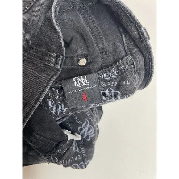 Rock & Republic Kendall Capri Jeans Womens Size 4, Black, R210794 - Picture 2 of 10